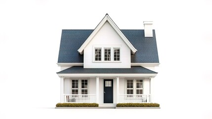 Cape Cod house isolated on white background 