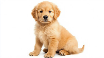 Obraz premium isolated adorable golden retriever puppy