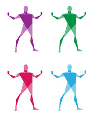 Geometric man figure posing. Abstract graphic. Male pose. Vector illustration image.