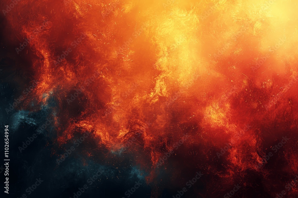 Poster burnt orange yellow copper red black abstract gradient background with grainy texture