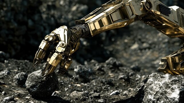 Robotic Arm Collecting Samples from Asteroid Surface - Powered by Adobe