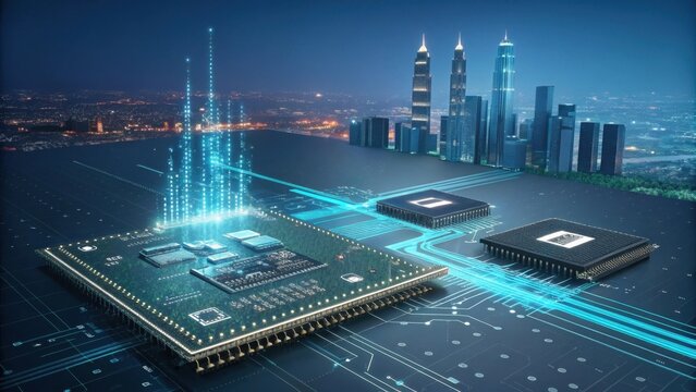 Cuttingedge technology harnessing quantum algorithms for efficient data processing.