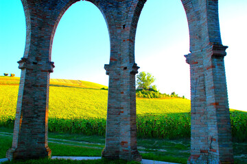 PONZANO DI FERMO, ITALY - AUGUST 12, 2023: Chiesa Madonna delle Cataste. The church was built after some alleged apparitions of the Virgin Mary to local peasants who had made woodpiles along the river