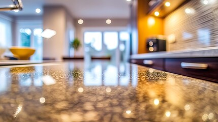 Fototapeta premium Kitchen Countertop with Blurred Background
