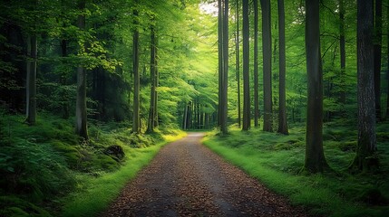 Fototapeta premium Forest Path Sunlight