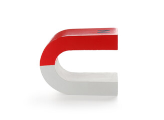 One color horseshoe magnet isolated on white