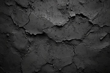 Black and White Cracked Concrete Textured Surface Background