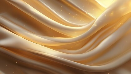 Obraz premium Flowing Pale Yellow-Brown Silk Under Warm Light