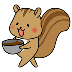 バレンタインのチョコレートを作るリス