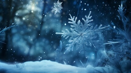 Enchanting snowflakes dancing in the moonlight, transforming the world into a winter wonderland on Christmas Eve