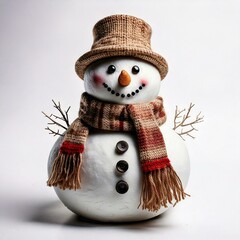 Adorable Snowman with Hat and Scarf | Christmas Decoration Isolated 