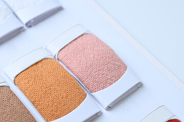 sample color shade of colorful fabric textile of clothing industry