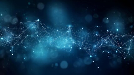 Obraz premium Futuristic Geometric Network Design in Blue Gradient Background