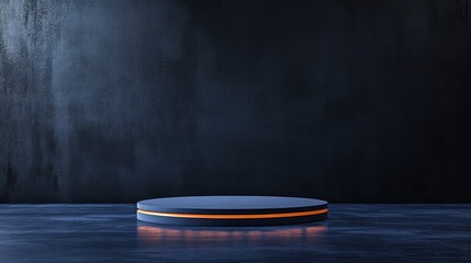 Dark Blue Circular Platform With Orange Light