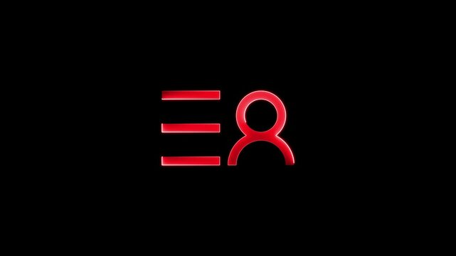 user icom ,Animated of menu Icon. menu dots or line concept on black background