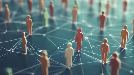 Network of people, interconnected individuals in global community symbolizing communication and collaboration