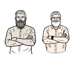 two beard man vector
