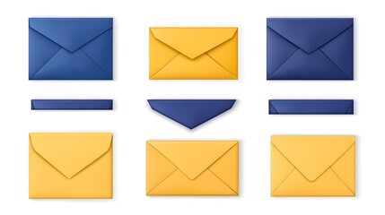 Collection of Blue and Yellow Envelopes