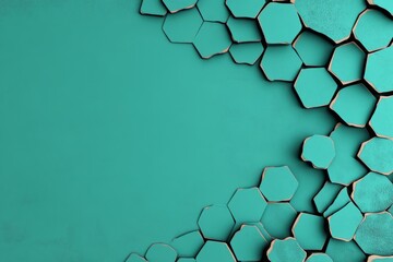 A geometric aqua background with subtle hexagonal shapes forming a sleek and modern pattern