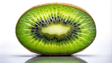 Double Exposure Kiwi Fruit Photography, Half Kiwi, White Background, Creative Food Photo, Fruit Image, Fresh Kiwi,  Isolated Kiwi Slice, Artistic Food Photography