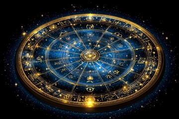 A pixel art depiction of an astrology chart, with vibrant zodiac symbols and twinkling stars in a retro gaming aesthetic