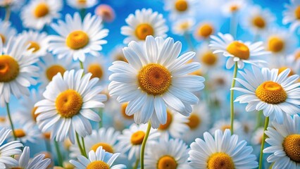 Fototapeta premium Cute Daisy Flower Seamless Pattern: Floral Background, Spring Textile Design, Pretty Daisy Wallpaper, Adorable Flower Print