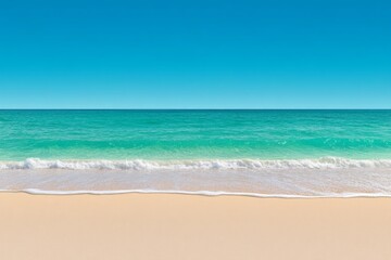 Fototapeta premium A vivid aqua ocean backdrop, with distant waves and a seamless transition to a brighter horizon