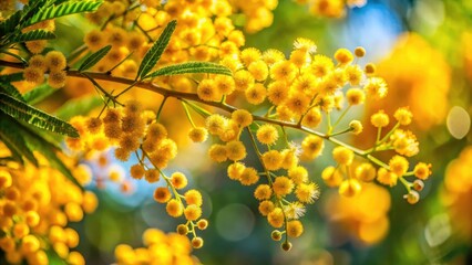 Close-Up of Acacia Saligna Flowers - Stunning Architectural Photography of Coojong, Golden Wattle, and Orange Wattle Blooms in Their Natural Environment