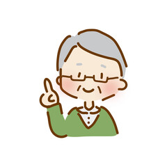 指をさすゆるくて可愛いおじいさん