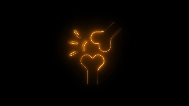 Neon dog bone icon animation.