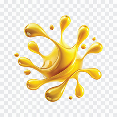 abstract 3d liquid honey or oil splash png design 