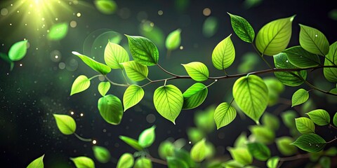 4K Green Leaf Falling Animation with Black Background | Nature Video Display for Relaxation and Meditation | High Depth of Field Visuals for Nature Lovers and Home Decor