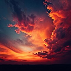 the AI Image Generator, Colorful Cloudscape during a Dramatic Sunset Sky
