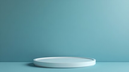 A Light Blue Platform Against A Blue Background