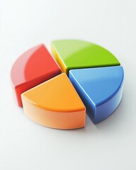 Obraz premium A colorful pie chart model representing data segments.