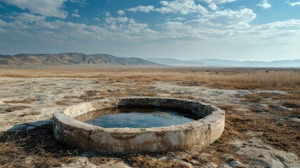 Spiritual sustenance in barren land: the desert well. A reminder of God’s provision in harsh conditions.