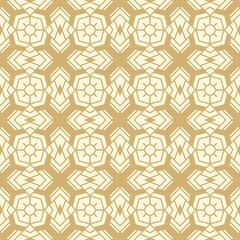 geometric seamless pattern in gold color for textile, carpet, wallpaper and fabric