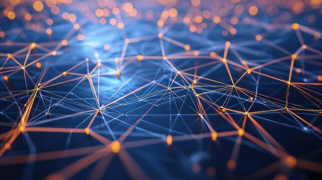 An abstract image of interconnected lines and nodes, symbolizing innovation and research progress