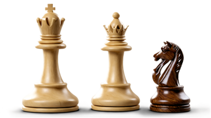 Chess figure isolated on a clean PNG background, showcasing a detailed and elegant design of a classic chess piece, ideal for strategy game illustrations, educational materials, and chess-related 