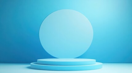 Abstract Blue Background With Circular Platform