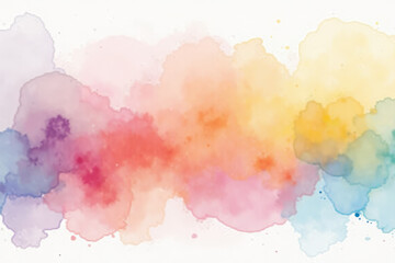 A bright watercolor background in the colors of the rainbow, representing creativity and emotion  