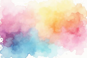 A bright watercolor background in the colors of the rainbow, representing creativity and emotion  