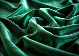 Obraz premium Dark Green Velvet Fabric Texture: Luxurious Plush Background for Design Projects