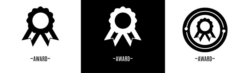 Award logo set. Collection of black and white logos. Stock vector.
