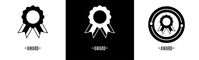 Award logo set. Collection of black and white logos. Stock vector.
