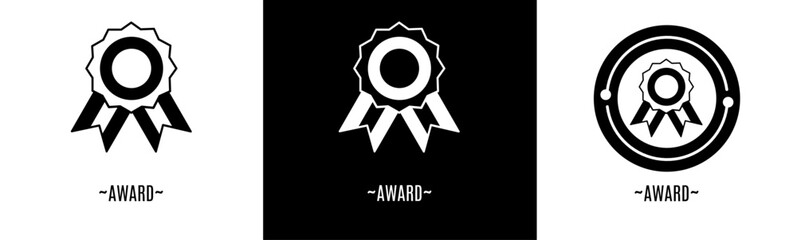 Award logo set. Collection of black and white logos. Stock vector.