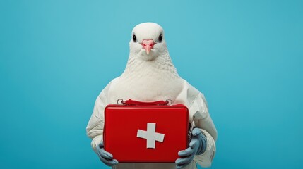 Dove in Paramedic Uniform with First Aid Kit