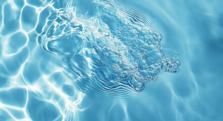 Naklejka premium Clear Blue Water Ripples Abstract Texture for Summer Vibes Calmness and Tranquility