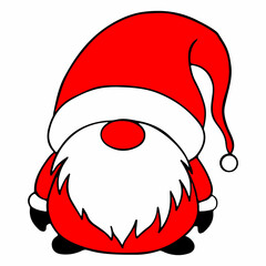 Gnome clip art design on plain white transparent isolated background for card, shirt, hoodie, sweatshirt, apparel, tag, mug, icon, poster or badge