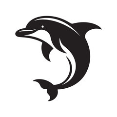 dolphin silhouette isolated on white